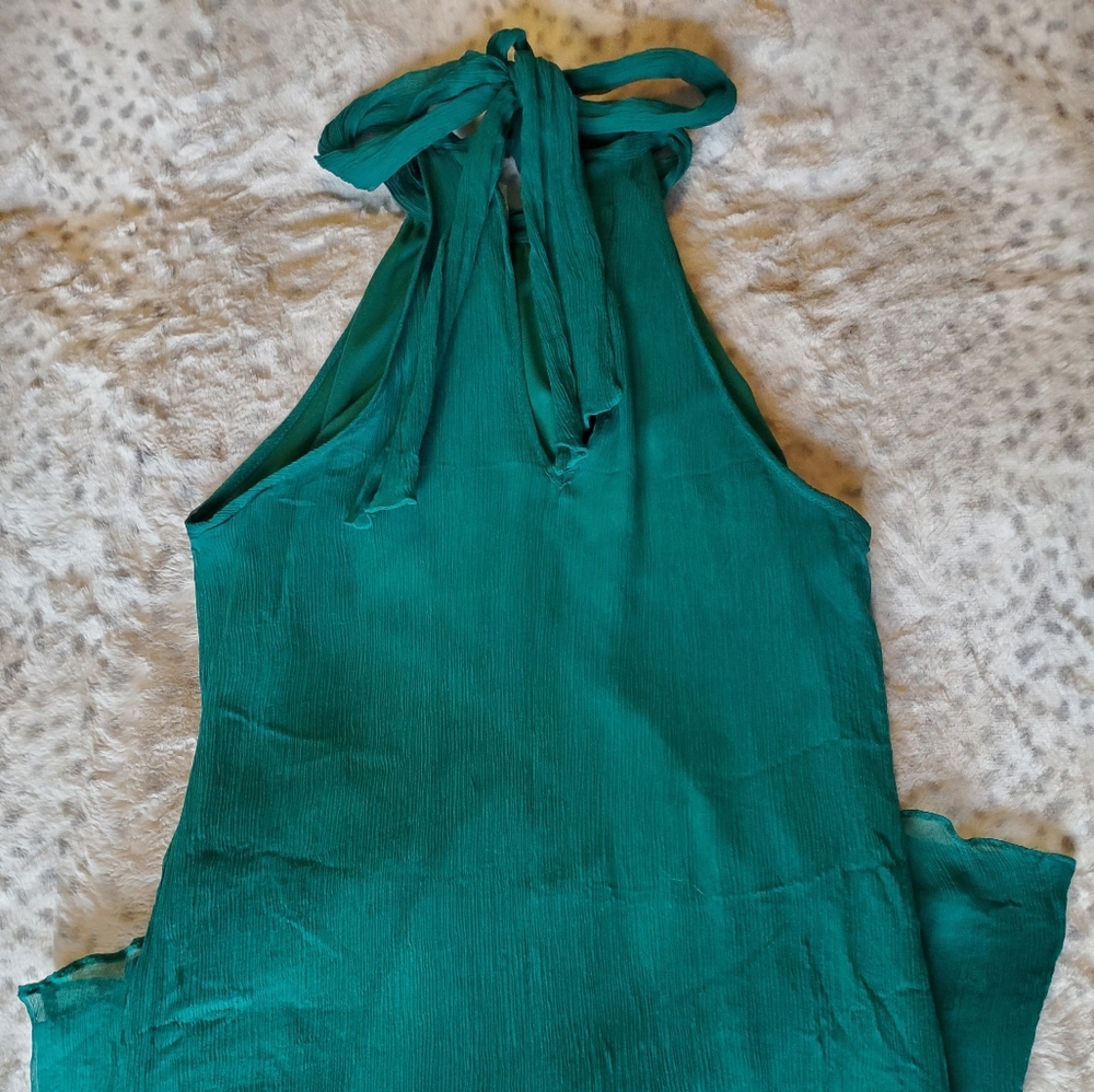 Emerald 100% silk dress